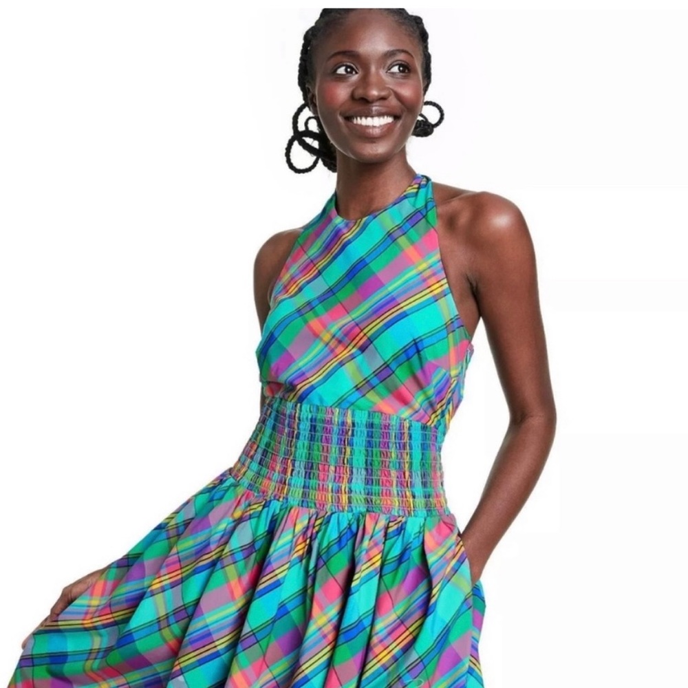 Christoper John Rodgers X Target Plaid Halter Dress